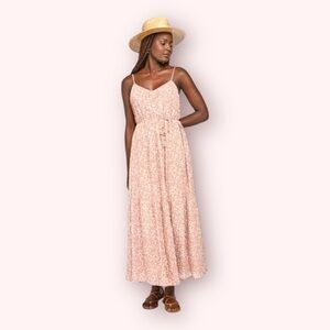 GENTLE FAWN Parker Maxi Dress Pink Floral Tiered Cottagecore Printed Ditsy M NWT